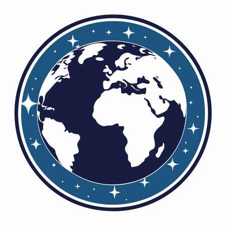 Earth in the galaxy vector illustration on white backgroundのイラスト素材