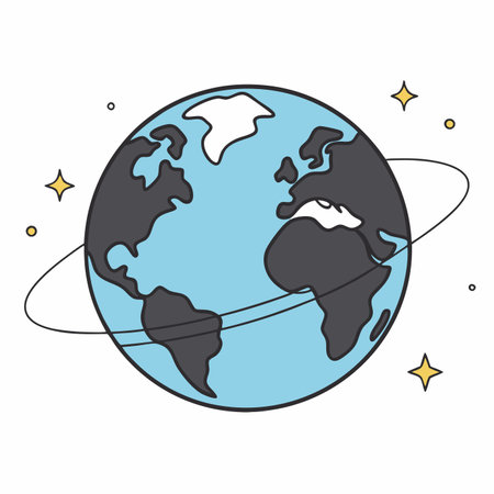 Earth in the galaxy vector illustration on white backgroundのイラスト素材