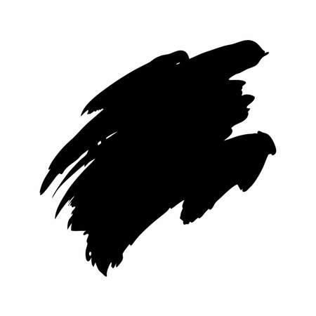 Black brush stroke vector illustration on white backgroundのイラスト素材