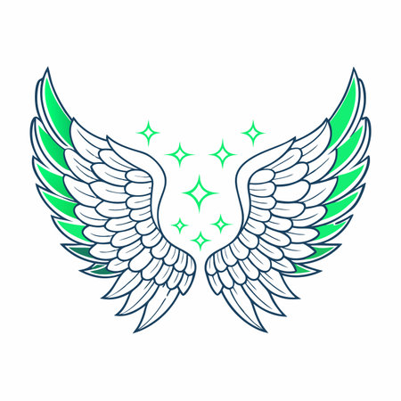 Angel wing vector illustration on white backgroundのイラスト素材