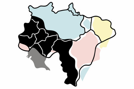 Brazil map vector illustration on white backgroundのイラスト素材