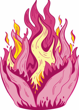 flame vector illustration on white backgroundのイラスト素材