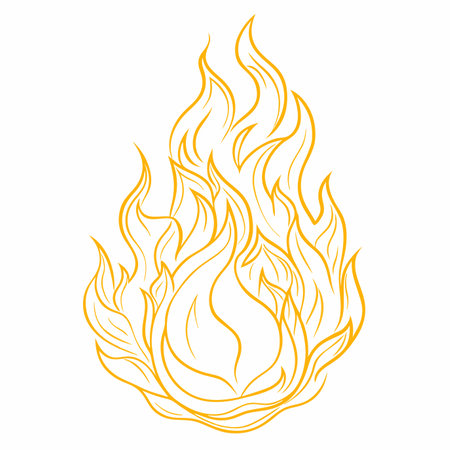 flame vector illustration on white backgroundのイラスト素材
