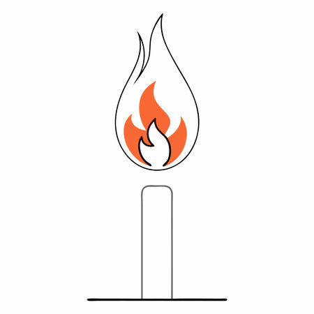 flame vector illustration on white backgroundのイラスト素材