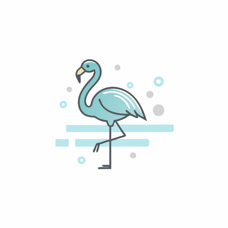 Flamingo in cartoon style vector illustration on white backgroundのイラスト素材