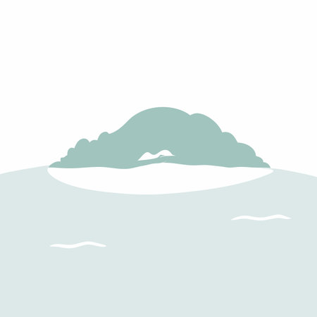 island in the sea vector illustration on white backgroundのイラスト素材
