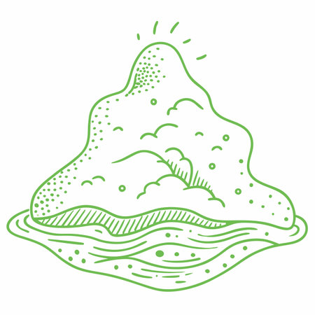 island in the sea vector illustration on white backgroundのイラスト素材