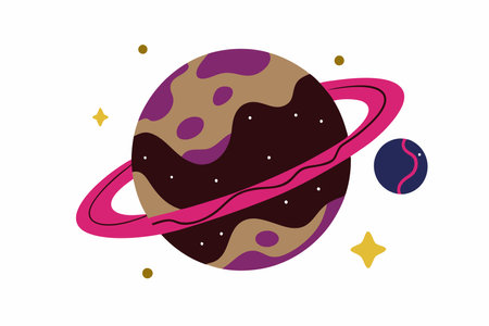 Planet in the galaxy vector illustration on white backgroundのイラスト素材