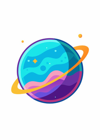 Planet in the galaxy vector illustration on white backgroundのイラスト素材