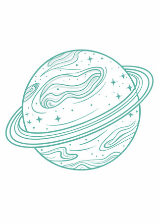 Planet in the galaxy vector illustration on white backgroundのイラスト素材