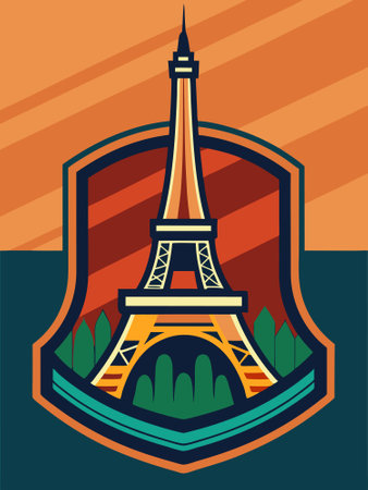 Vintage the Eiffel Tower t-shirt graphics illustrationのイラスト素材