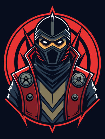 Vintage Ninja t-shirt graphics illustrationのイラスト素材