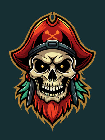 Pirate skull t-shirt graphics illustrationのイラスト素材