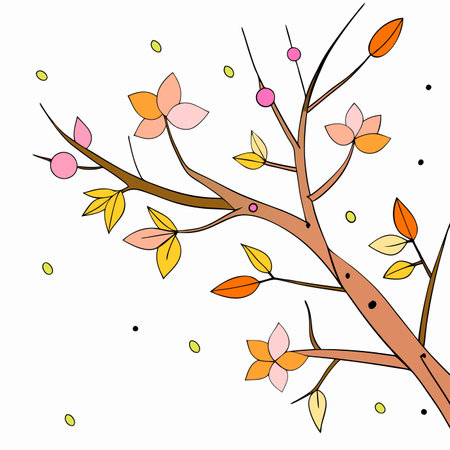 tree branch vector illustration on white backgroundのイラスト素材