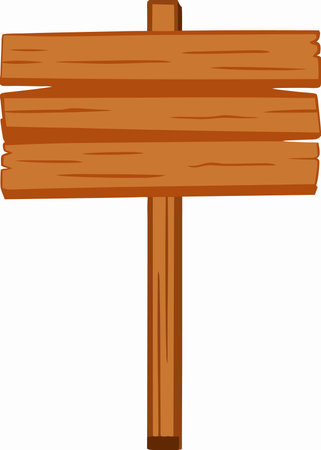 Wooden sign vector illustration on white backgroundのイラスト素材