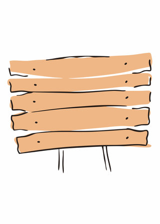 Wooden sign vector illustration on white backgroundのイラスト素材