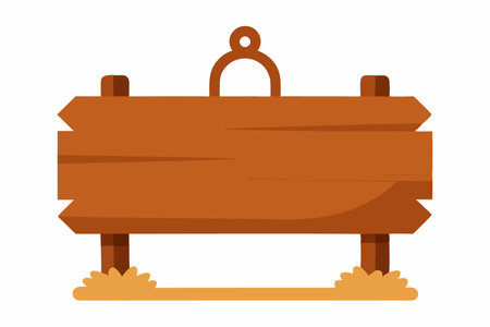 Wooden sign vector illustration on white backgroundのイラスト素材