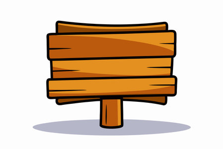 Wooden sign vector illustration on white backgroundのイラスト素材