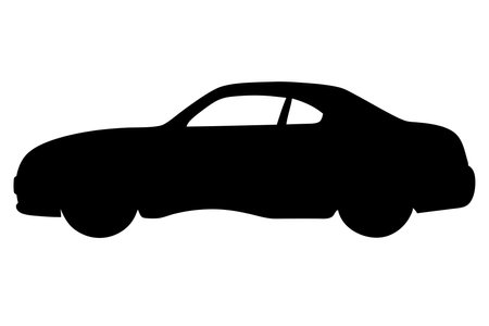Car silhouette vector art on white backgroundのイラスト素材
