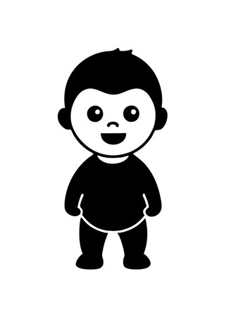 Cute Baby vector on white backgroundのイラスト素材