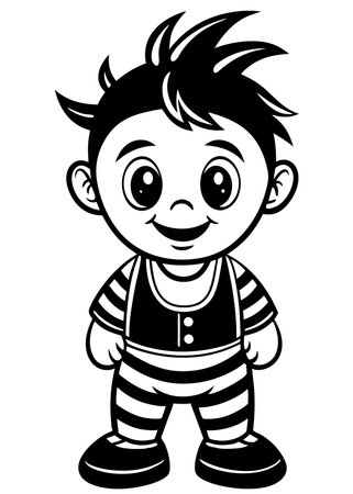 Cute Baby vector on white backgroundのイラスト素材