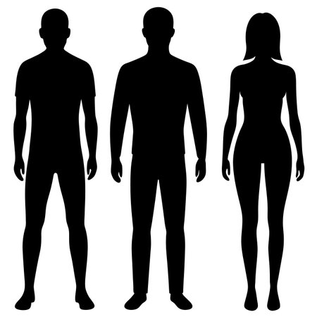 Adult people silhouette vector art on white backgroundのイラスト素材