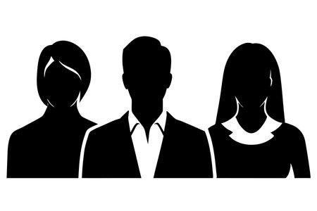 Adult people silhouette vector art on white backgroundのイラスト素材