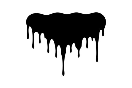 black paint dripping silhouette vector art on white backgroundのイラスト素材