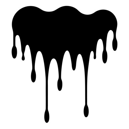 black paint dripping silhouette vector art on white backgroundのイラスト素材