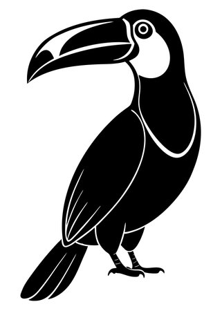Toucan silhouette vector art on white backgroundのイラスト素材