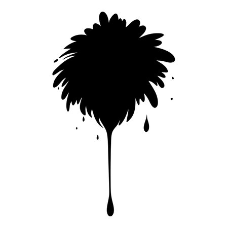 Black Ink brushstroke vector art on white backgroundのイラスト素材