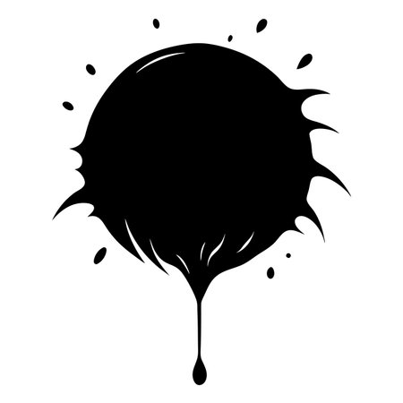 Black Ink brushstroke vector art on white backgroundのイラスト素材