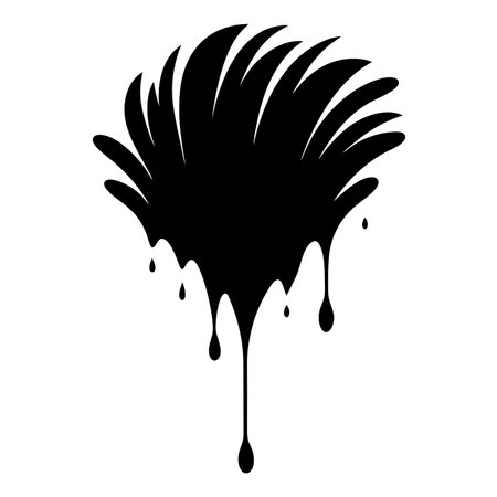 Black Ink brushstroke vector art on white backgroundのイラスト素材