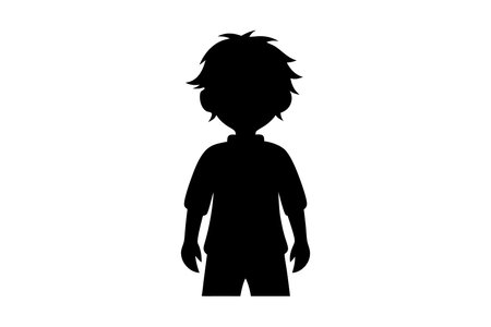 Kid silhouette vector art on white backgroundのイラスト素材