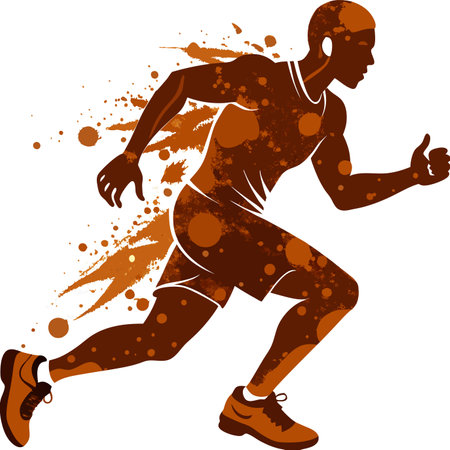 Running Player vector art on white backgroundのイラスト素材