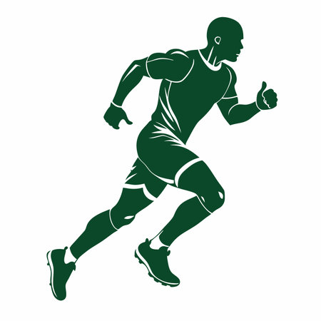Running Player vector art on white backgroundのイラスト素材