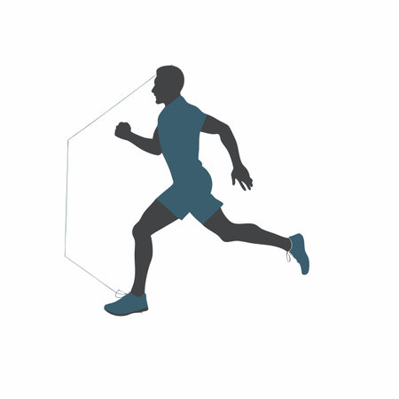 Running Player vector art on white backgroundのイラスト素材