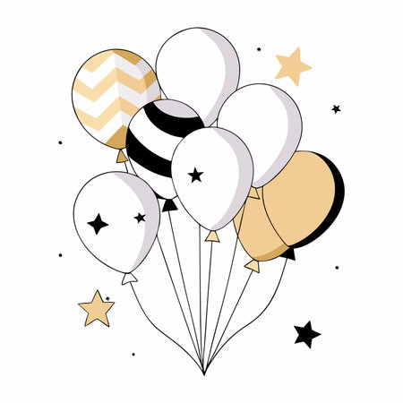 Balloons Sticker vector art on white backgroundのイラスト素材