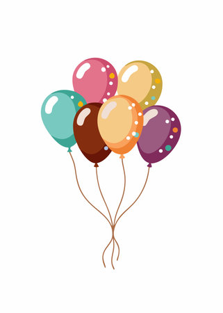 Balloons Sticker vector art on white backgroundのイラスト素材