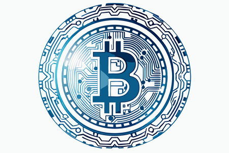 bitcoin vector art on white backgroundのイラスト素材