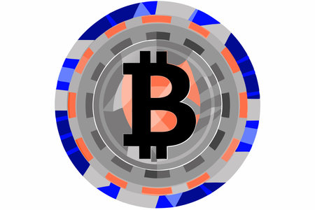 bitcoin vector art on white backgroundのイラスト素材
