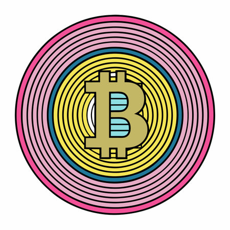 bitcoin vector art on white backgroundのイラスト素材