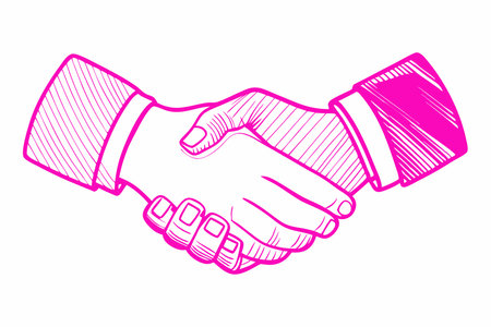 Handshake vector art on white backgroundのイラスト素材
