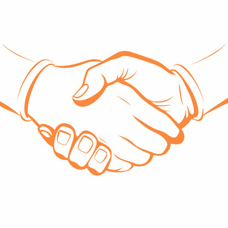 Handshake vector art on white backgroundのイラスト素材
