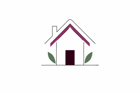 Minimalist house logo vector art on white backgroundのイラスト素材