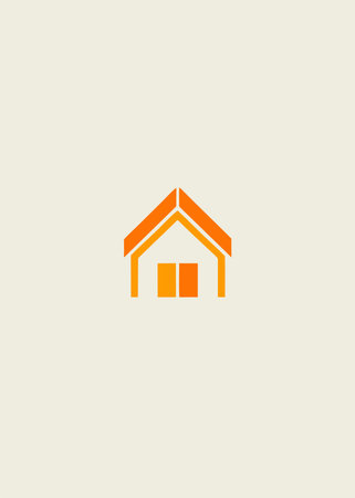 Minimalist house logo vector art on white backgroundのイラスト素材