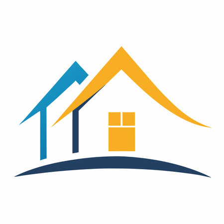 Minimalist house logo vector art on white backgroundのイラスト素材