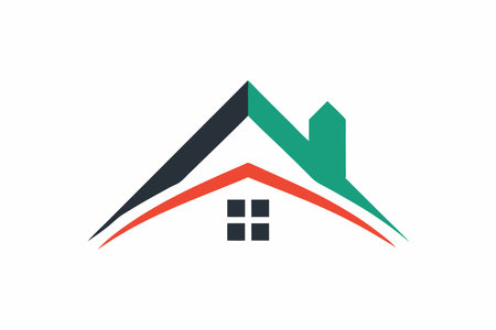 Minimalist house logo vector art on white backgroundのイラスト素材