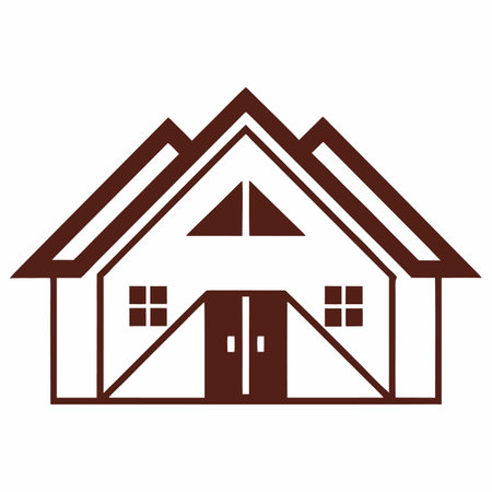 Minimalist house logo vector art on white backgroundのイラスト素材