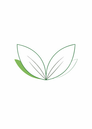 Minimalist leaf logo vector art on white backgroundのイラスト素材